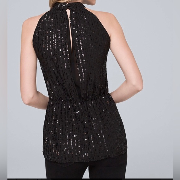 White House Black market Black sequin top. - Picture 2 of 16